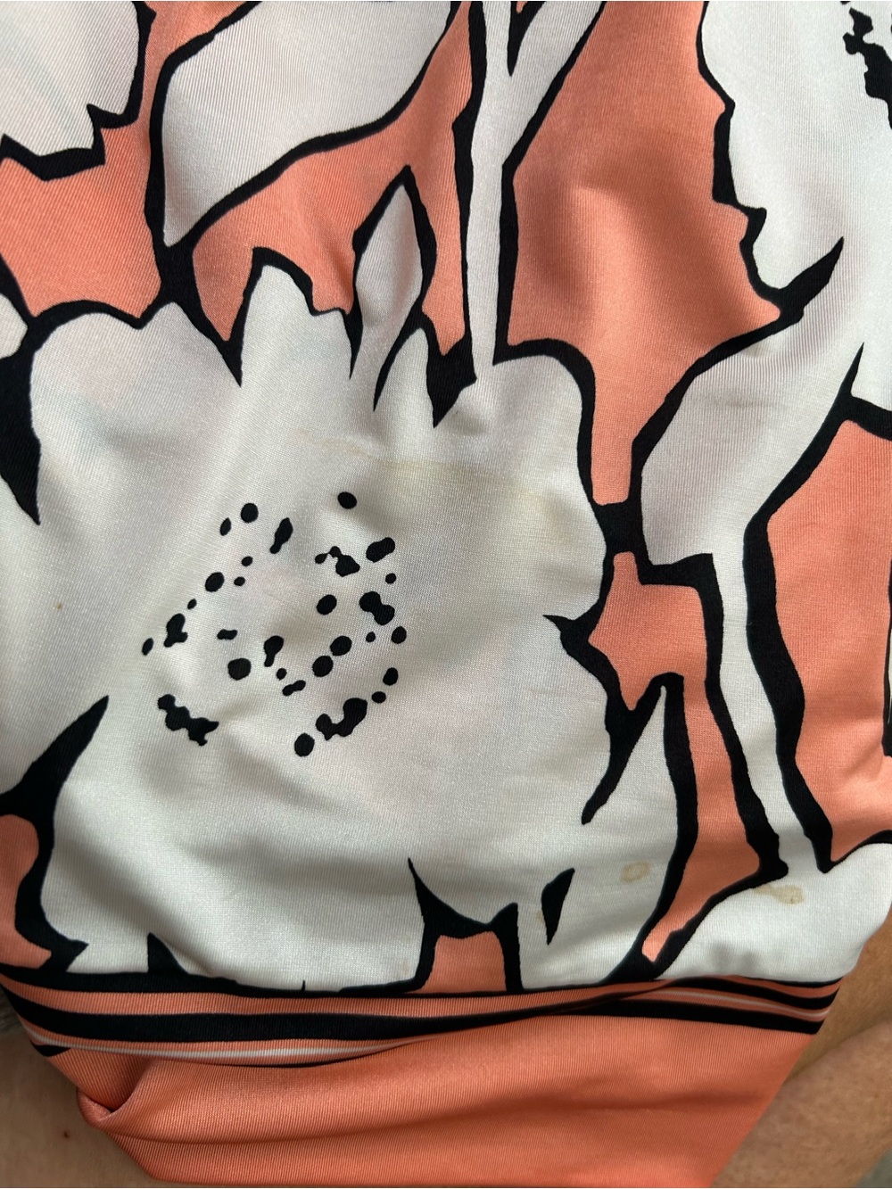 New York & Company peach and white floral shirt